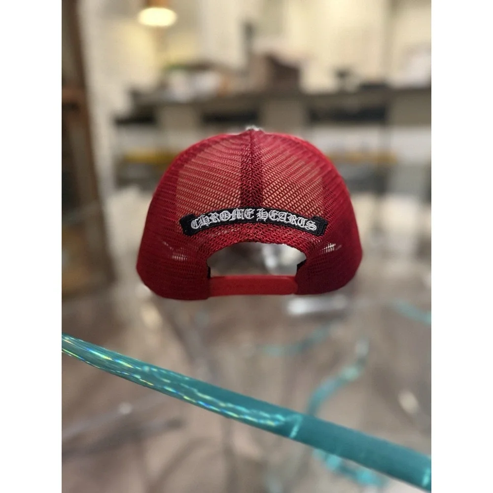 Men's Chrome Hearts Hat Cap Red White King Taco Truck Trucker SnapBack USA